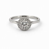 Halo Lab Grown Diamond Ring T.W. 0.68ct in 18K White Gold