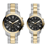 His and Her Chronograph Gold-Tone Stainless Steel Watch Gift Set FS6202