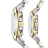 His and Her Chronograph Gold-Tone Stainless Steel Watch Gift Set FS6202