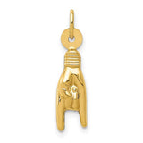 Hollow Rock On 10k Yellow Gold Charm