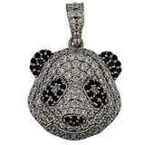 Iced Panda Head Pendant Black & White CZ Stones