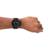 Nate Chronograph Black Stainless Steel Watch