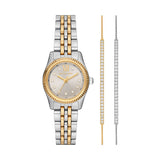 Lexington Pavé Two-Tone Watch and Slider Bracelet Gift Set, MK4815