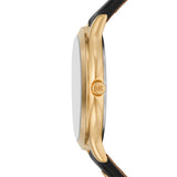 Michael Kors Slim Runway Three-Hand Black Leather Watch MK7553