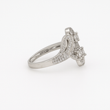 Marquise, Pear & Round CZ Cluster Silver Ring