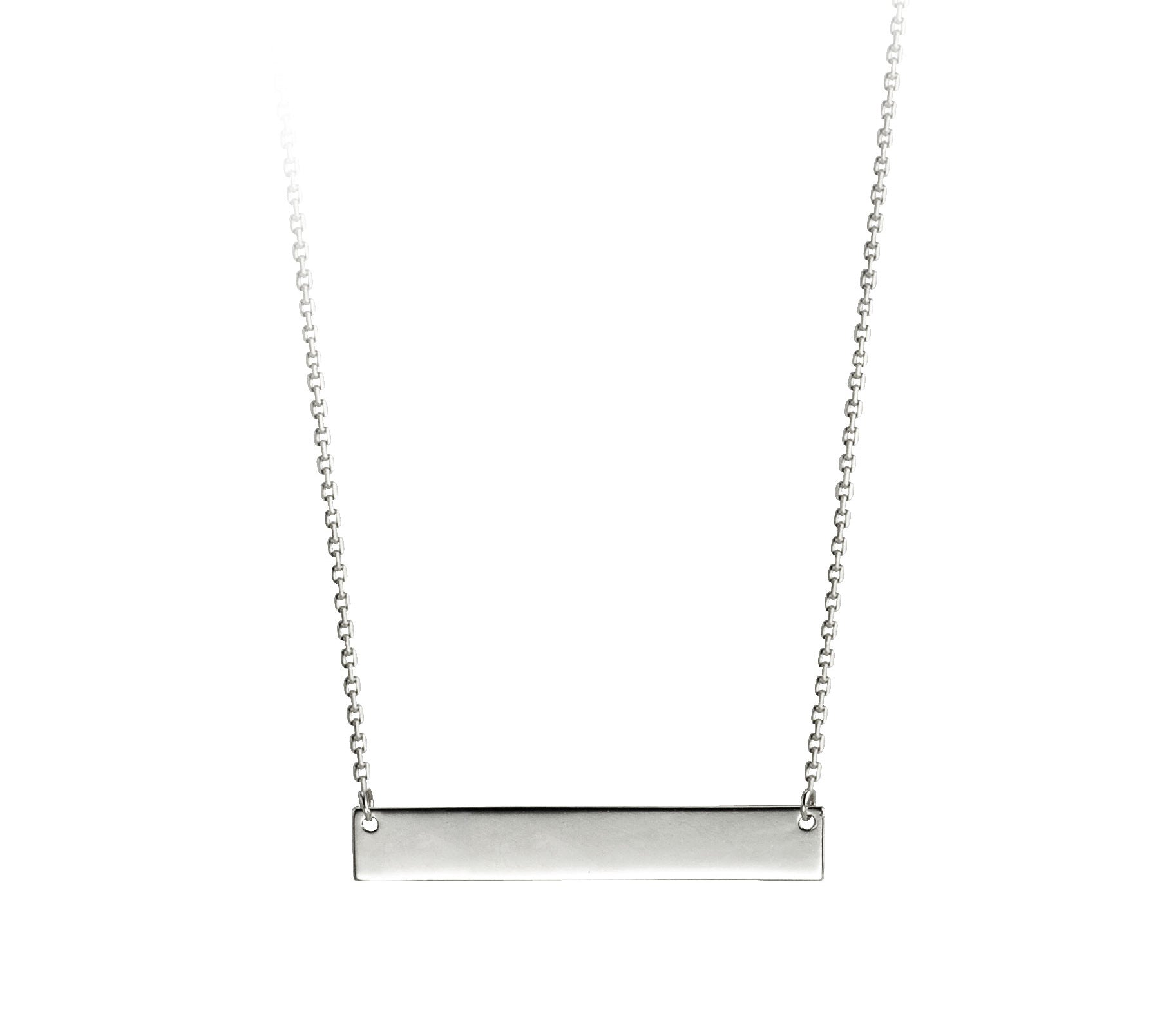 10K Bar Necklace - White Gold