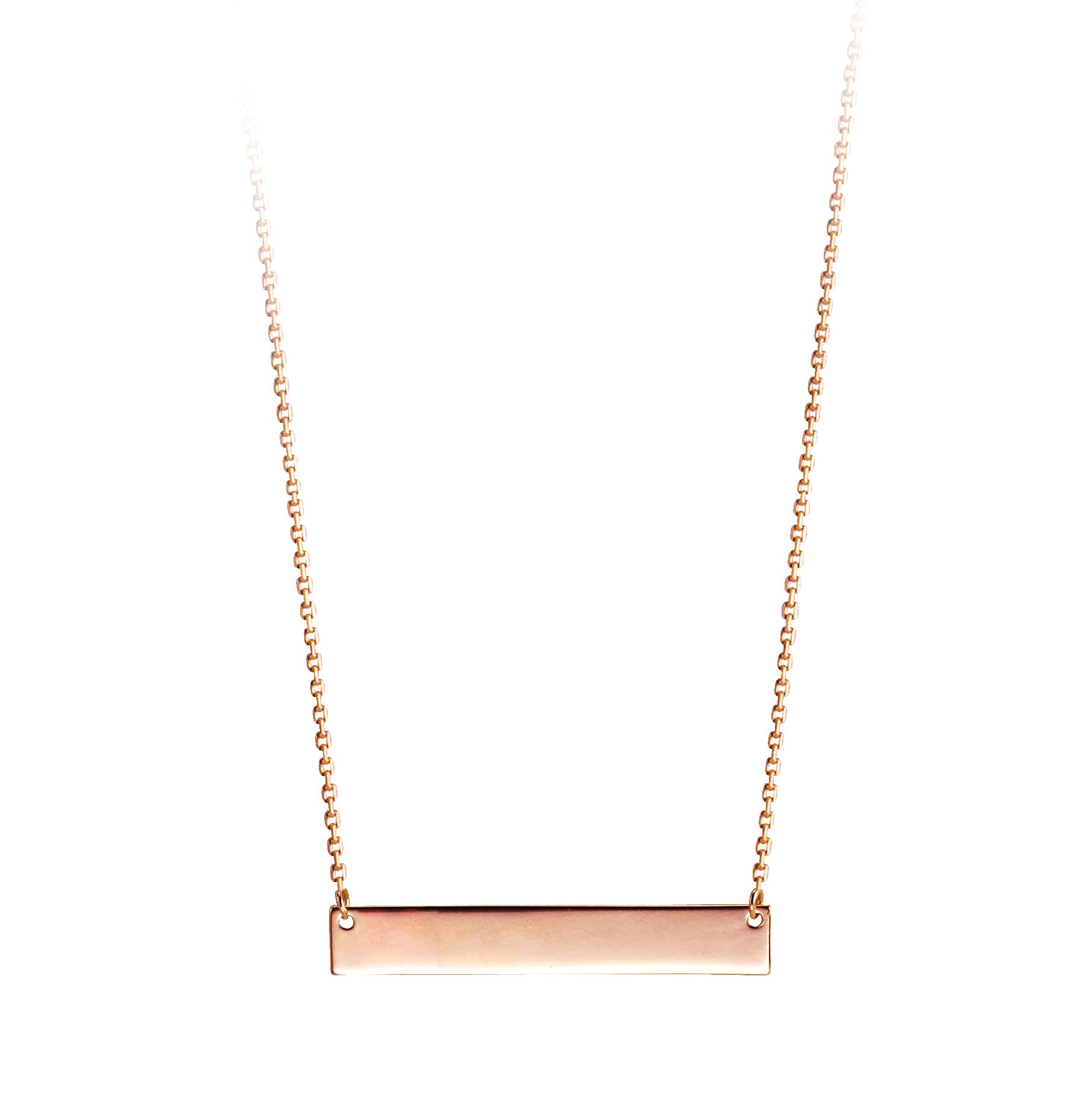 10K Bar Necklace - Rose Gold