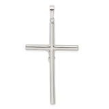 Sterling Silver Polished Solid Crucifix Necklace