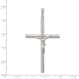 Sterling Silver Polished Solid Crucifix Necklace