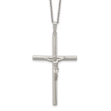 Sterling Silver Polished Solid Crucifix Necklace