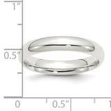 Sterling Silver 4mm Comfort Fit Size 6 Band 6.00