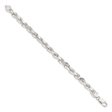 5.5mm Silver Diamond Cut Rope Bracelet