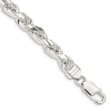 5.5mm Silver Diamond Cut Rope Bracelet