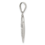 Sterling Silver Rhodium Plated Polished and CZ Double Heart Pendant