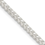 Squared Franco Silver Chain 22"