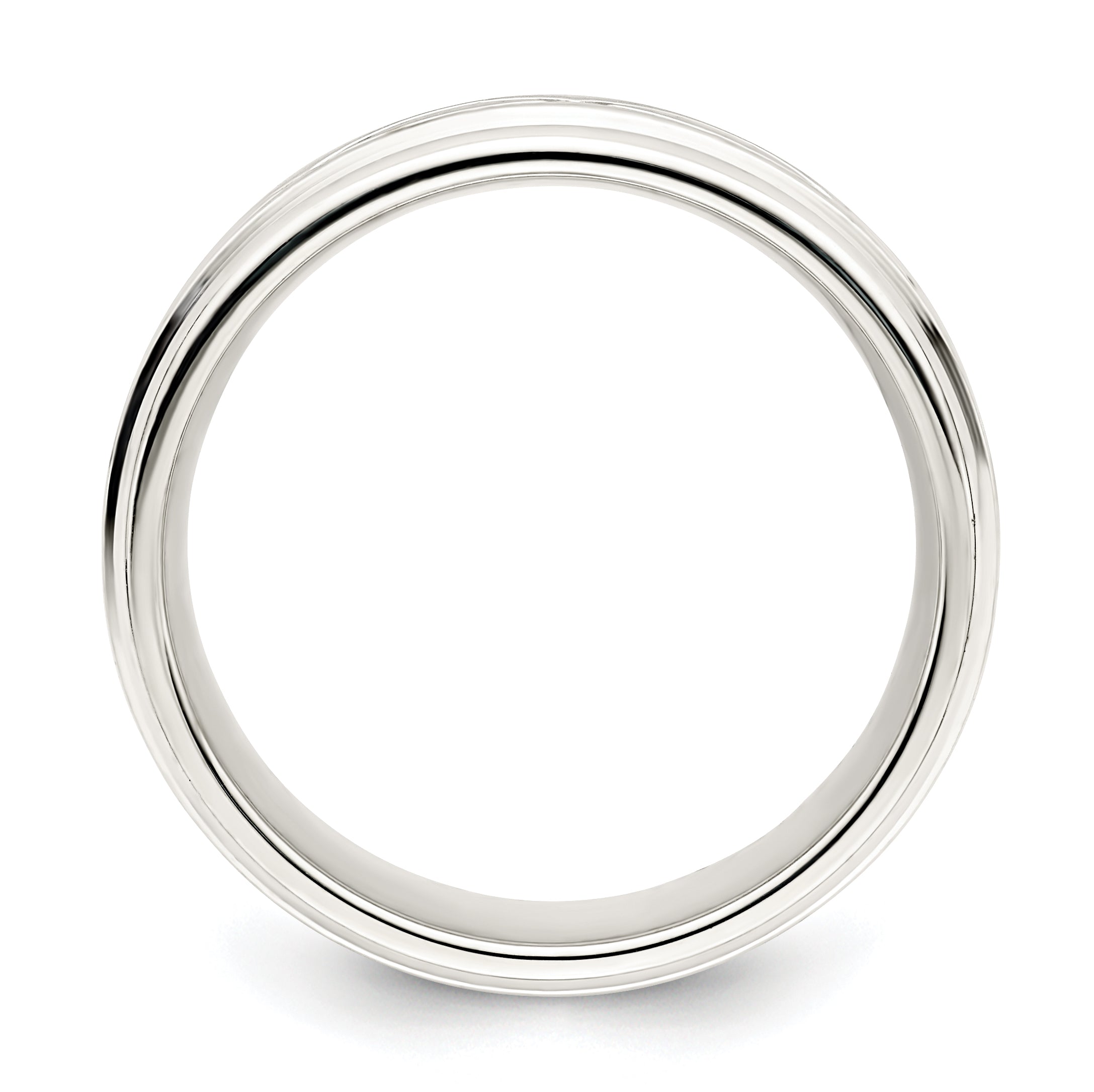 Sterling Silver 7mm Polished Flat Intertwined Design Beveled Edge Fancy Band Size 9.5 9.50