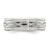 Sterling Silver 7mm Polished Flat Intertwined Design Beveled Edge Fancy Band Size 9.5 9.50
