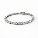 T.W. 2ct Round Brilliant Natural Diamond Bracelet 3.45mm