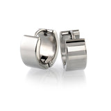 Greek Steel Polished Huggie Earrings