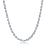 Sterling Silver Rhodium Plated 2.3mm Rope Chain