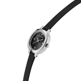 Silver-Tone and Black Oval Analog Penelope Watch GW0925L1