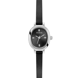 Silver-Tone and Black Oval Analog Penelope Watch GW0925L1