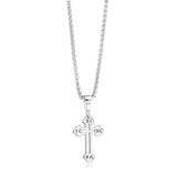 Stainless Steel Cut Out Cross Necklace 18''