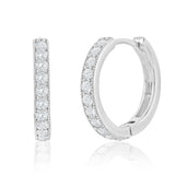Sterling Silver 19mm CZ Hoop Earring