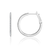 Sterling Silver 20MM Micro Pave CZ Round Hoop Earrings (1.00mm-64pcs)