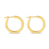 Sterling Silver 20mm Spring Back Hoop Earrings - Gold Plated