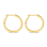 Sterling Silver 25mm Spring Back Hoop Earrings - Gold Plated