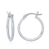 Sterling Silver 2mm x 20mm Hoop Earring
