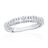 Sterling Silver 3.5mm Wire Design CZ Ring