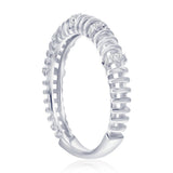 Sterling Silver 3.5mm Wire Design CZ Ring