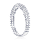 Sterling Silver 3.5mm Wire Design CZ Ring