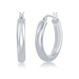 Sterling Silver 3x25mm High-Polished Hoop Earrings