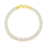 Sterling Silver 4mm Reversible Herringbone Chain - Two Tone