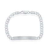 Sterling Silver 5mm Pave Curb Chain ID Bracelet