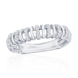 Sterling Silver 5mm Wire Design CZ Ring