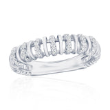 Sterling Silver 5mm Wire Design CZ Ring