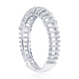 Sterling Silver 5mm Wire Design CZ Ring