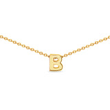 Sterling Silver 8mm Initial "B" Necklace - Gold Plated
