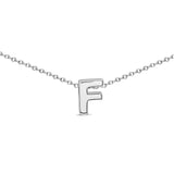 Sterling Silver 8mm Initial "F" Necklace