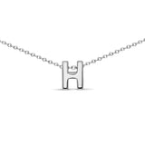 Sterling Silver 8mm Initial "H" Necklace