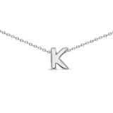 Sterling Silver 8mm Initial "K" Necklace