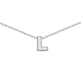 Sterling Silver 8mm Initial "L" Necklace