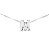 Sterling Silver 8mm Initial "M" Necklace