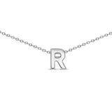 Sterling Silver 8mm Initial "R" Necklace