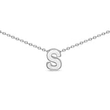 Sterling Silver 8mm Initial "S" Necklace