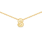 Sterling Silver 8mm Initial "S" Necklace Gold Plated